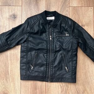 H&M Black Faux Leather Jacket (kids)